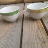 4 badonviller coffee cups colorful and golden decor