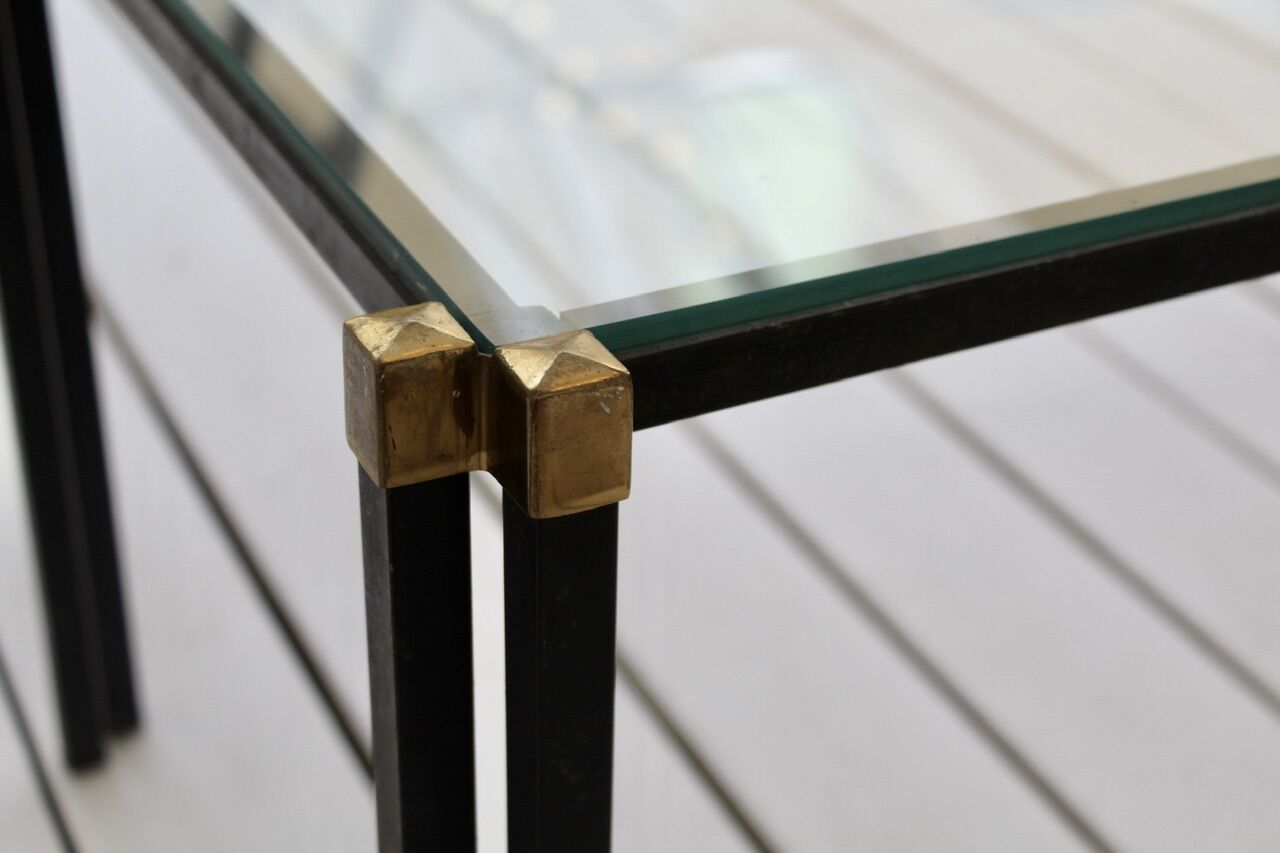 Metal and glass coffee table 1970