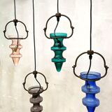 Set of 5 suspensions stalactite in stained glass vintage Nanny Still McKinney