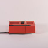 Red compact transforming reading or wall lamp by staff leuchten, germany 1960s.