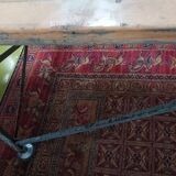 Large industrial metal and beech table