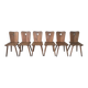 Suite of 6 savoyard solid wood chairs, circa 1950