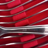 Box of 12 small dessert forks, Devouge Dupont silverware.