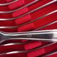 Box of 12 small dessert forks, stainless steel, Devouge Dupont silverware.