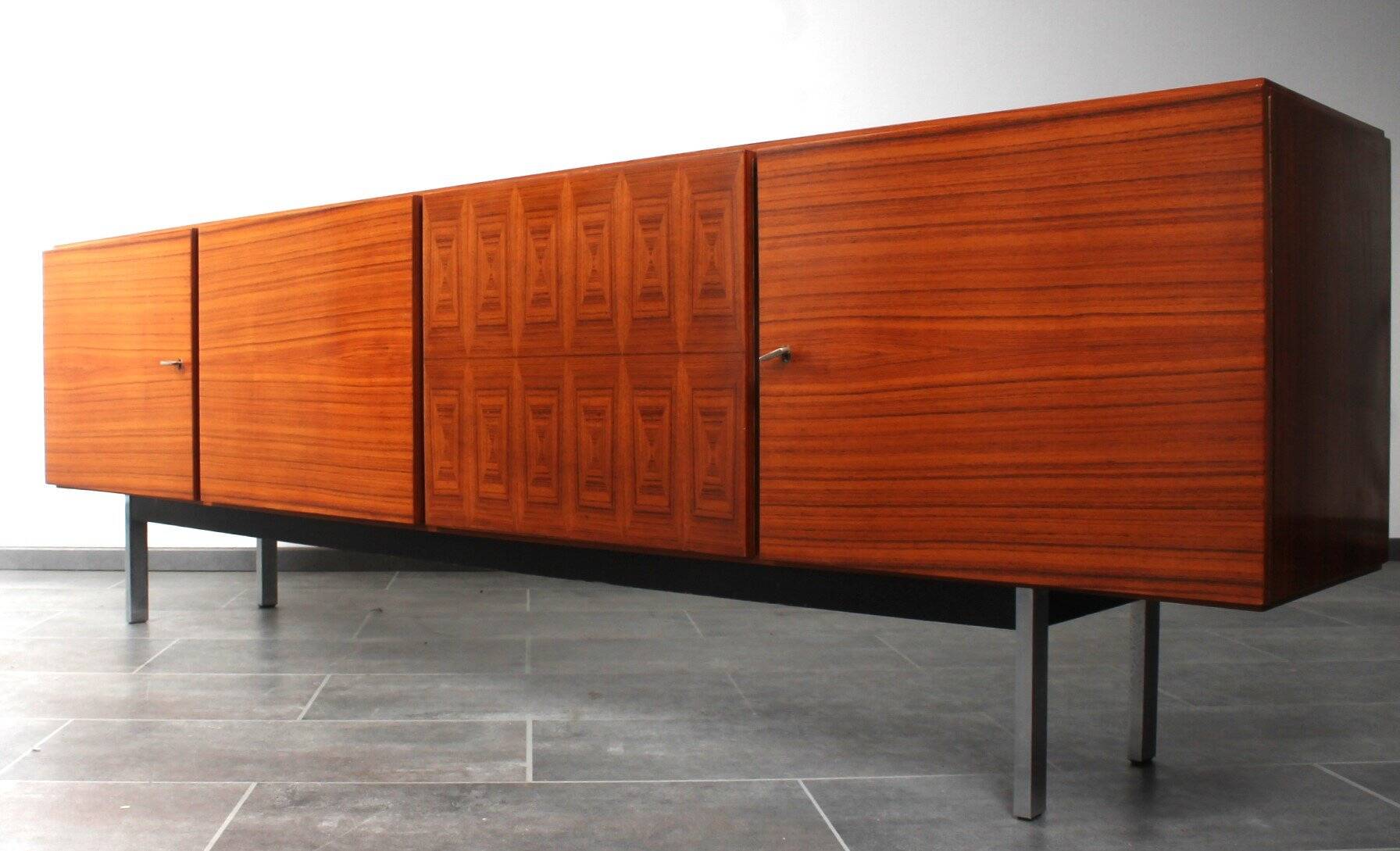 Vintage rosewood veneer sideboard by Musterring International, 1960s
