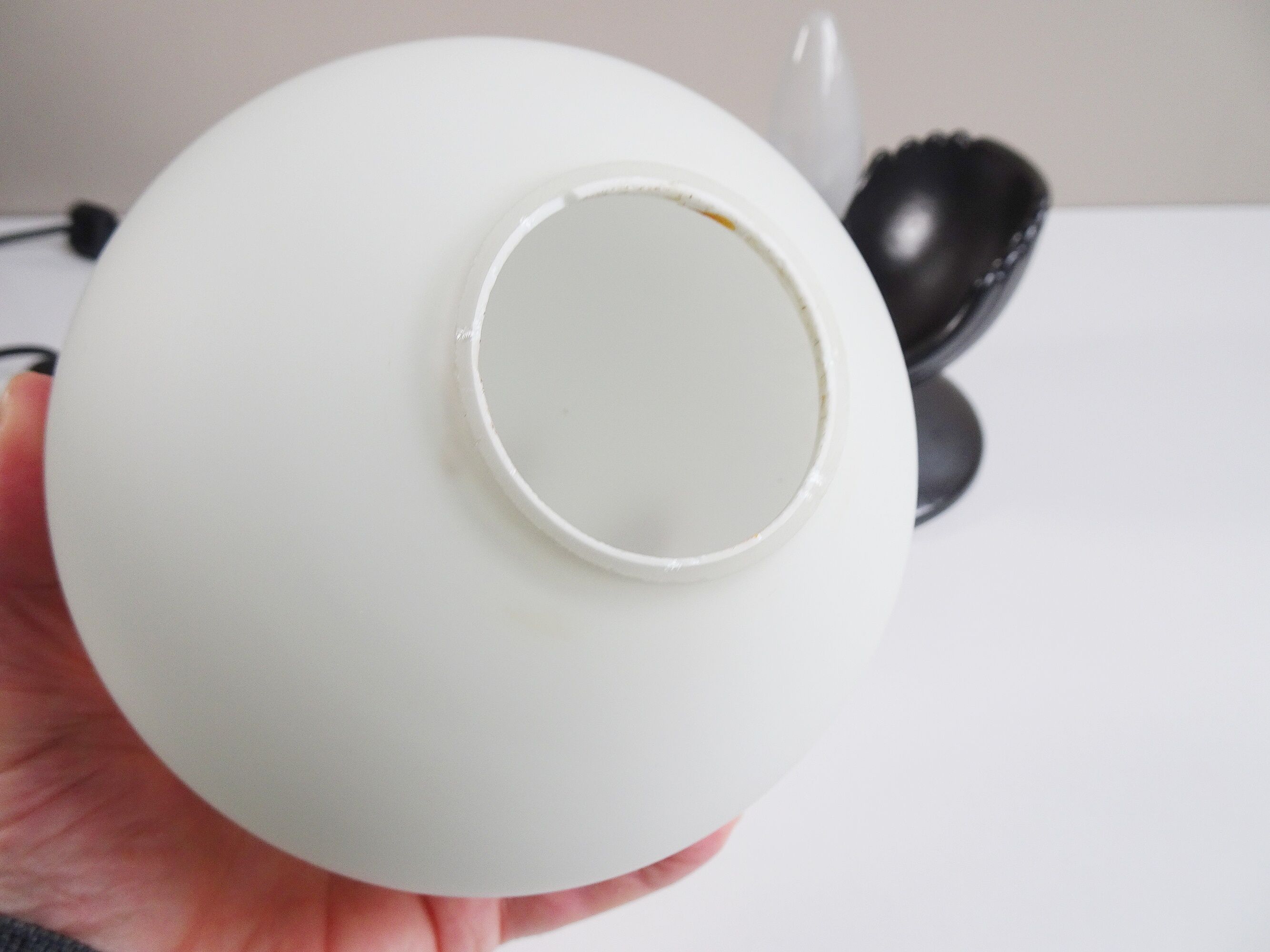 Sculptural table lamp by pan keramik with glass ball - 1970s