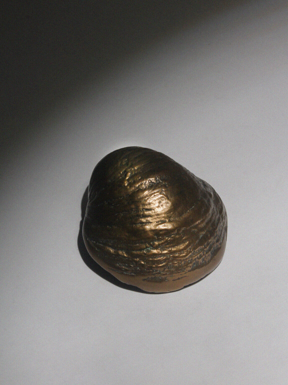 Sculpture de bol en coquillage en bronze antique