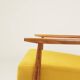 Fauteuil vintage jaune velours côtelé Scandinavian design by H.Lis