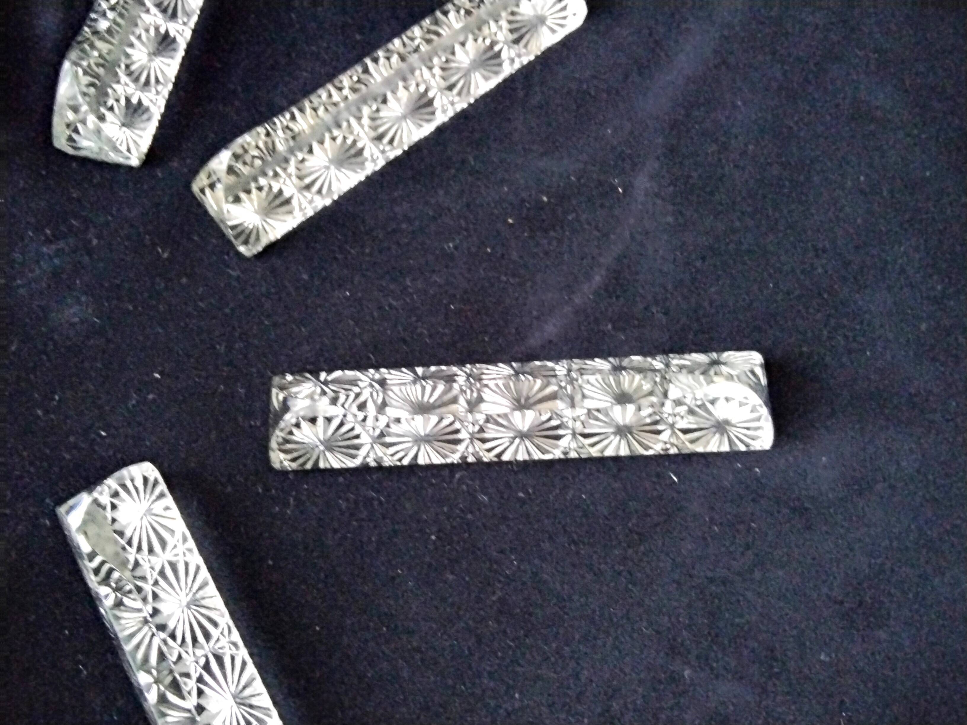 8 Knife holders Lead crystal Triangular shape