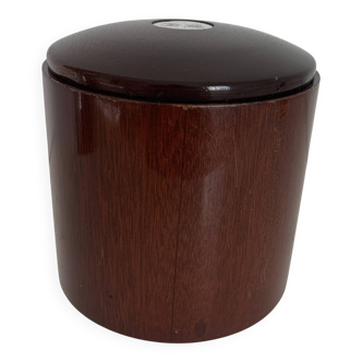 Vintage 1960 tobacco pot, wooden snuff box with Stewart crest - 15 x 14 cm