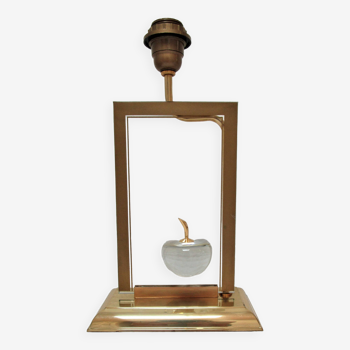 Lamp base "Le Dauphin" apple glass gold metal 70s