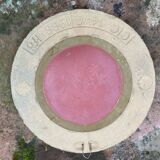 Round ceramic mirror signed IFO Denmark circa 1960
