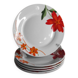 Assiettes à dessert fleuris porcelaine