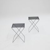 Set of 2 Folding Stools by De Marco & Rebolini for Robots, Italy, 1970s