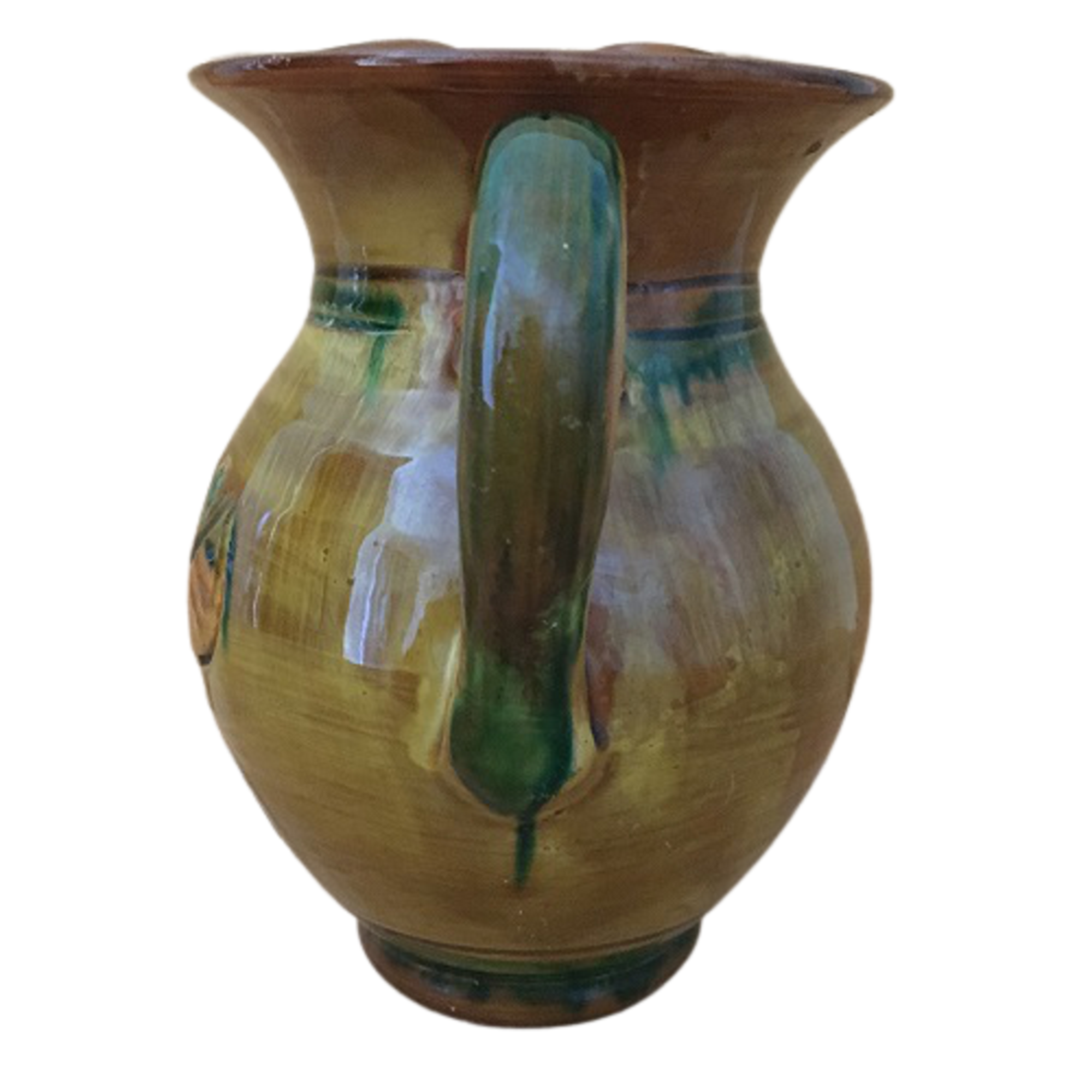 Vintage Pitcher Vase In The Colors of Autumn Ceramic