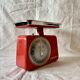Stube vintage red lacquered metal kitchen scale - force 10