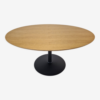 Table à manger ovale en chêne par Pierre Paulin pour Artifort