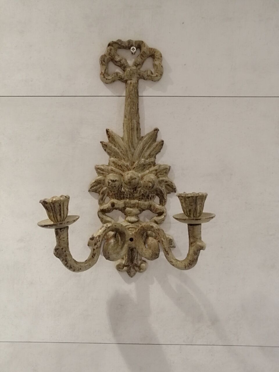Pair of cast iron candlesticks