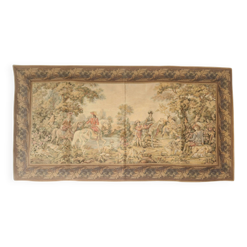 Wandteppich Tapestry Gobelin Jagdlandschaft Rokoko Jacquard Aubusson Stil