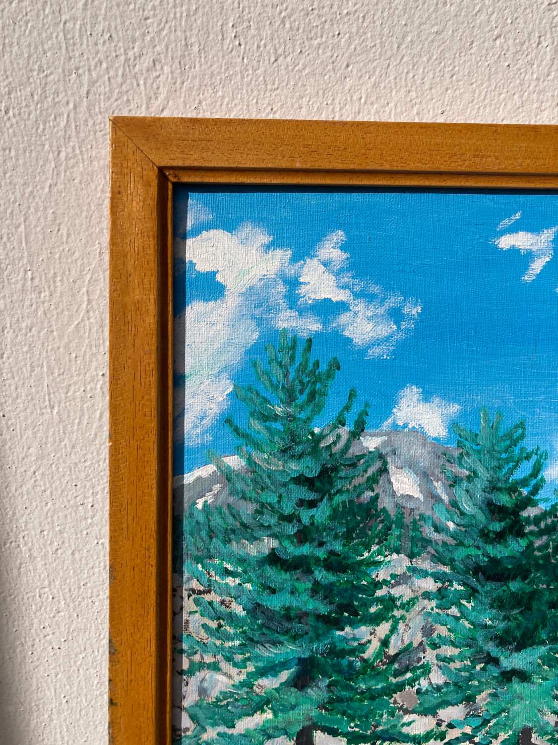 Peinture montage cascade huile sur toile paysage