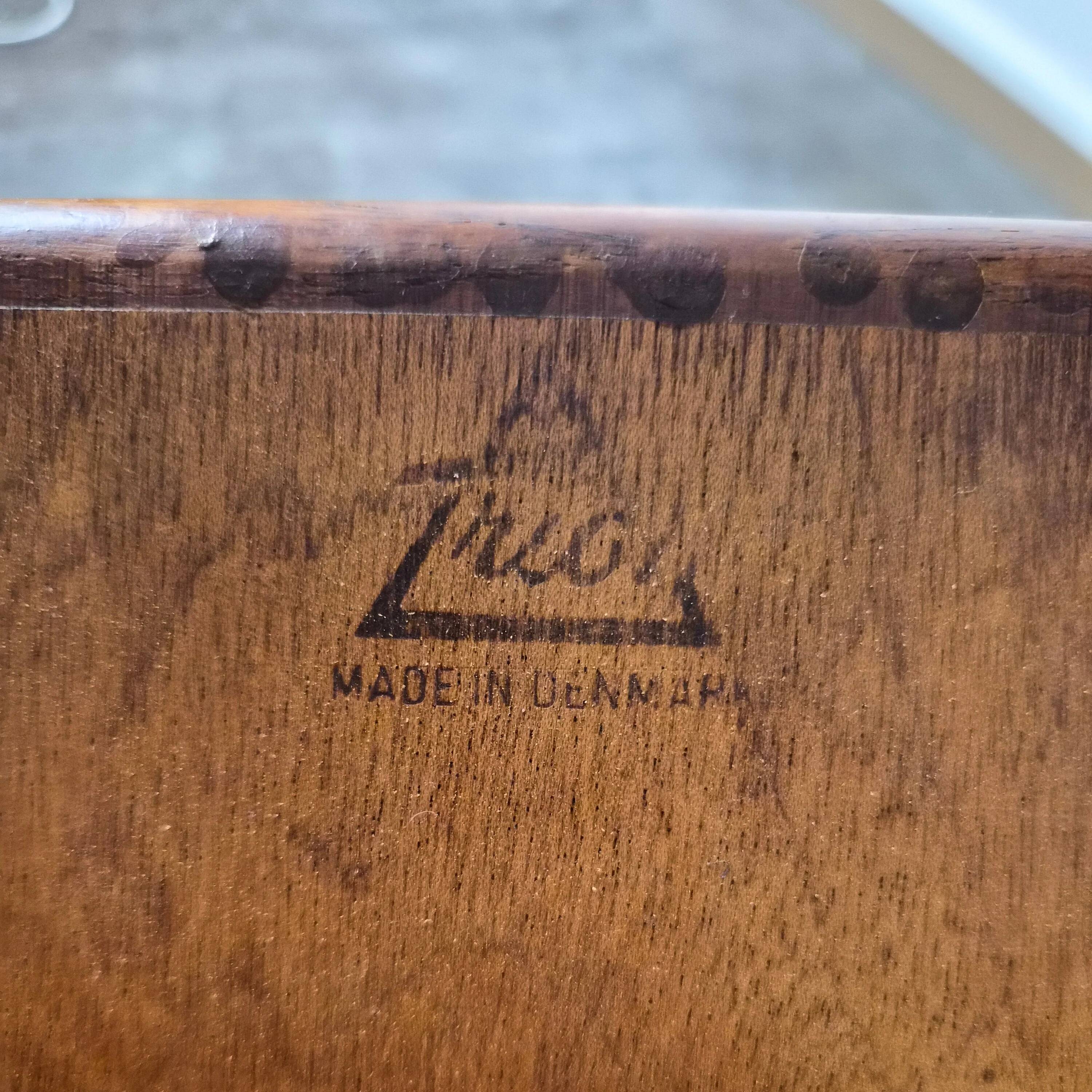 Table basse en teck avec hauteur et largeur réglables par Kai Kristiansen pour Trioh, Danemark, 1960.