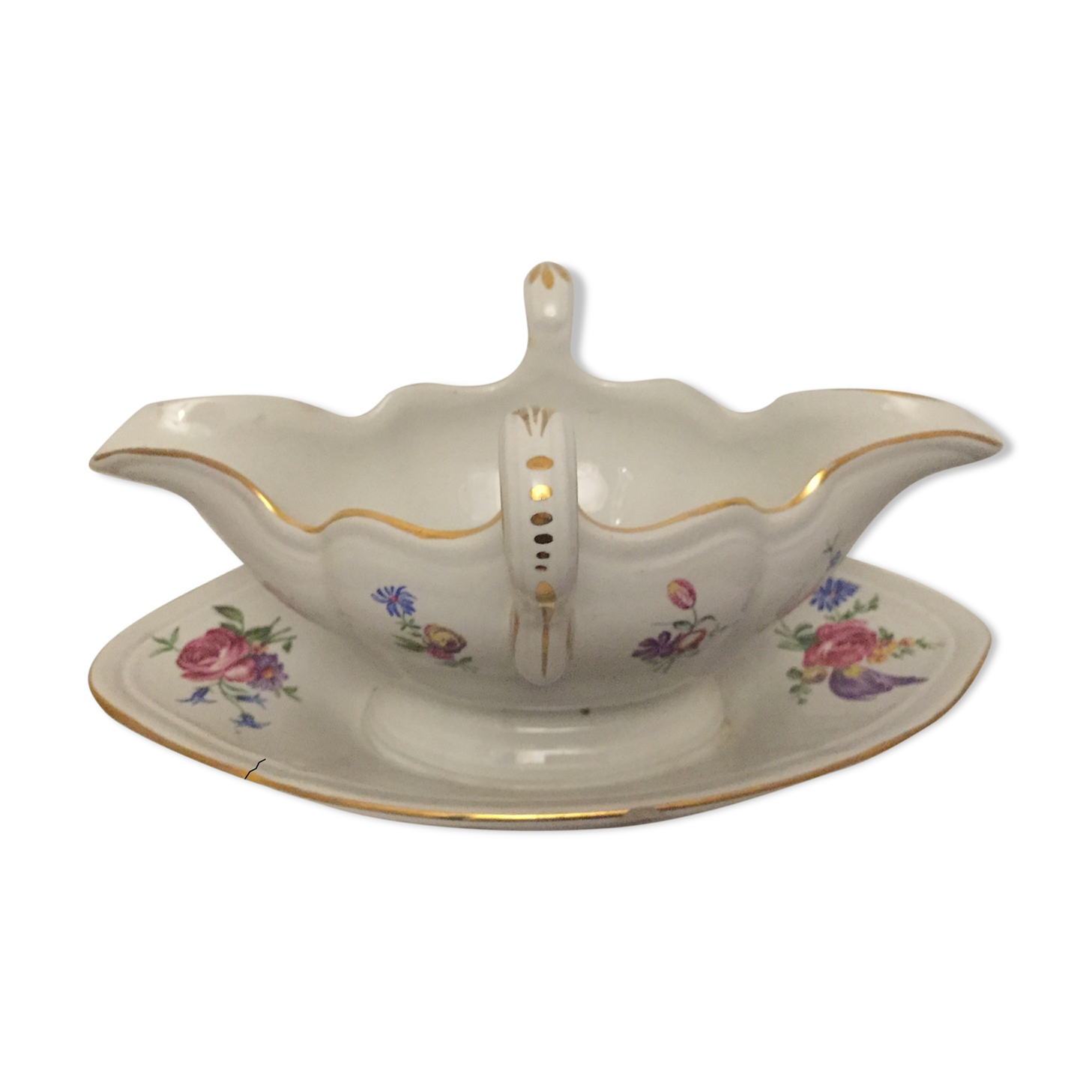 Lunéville porcelain saucière K-G