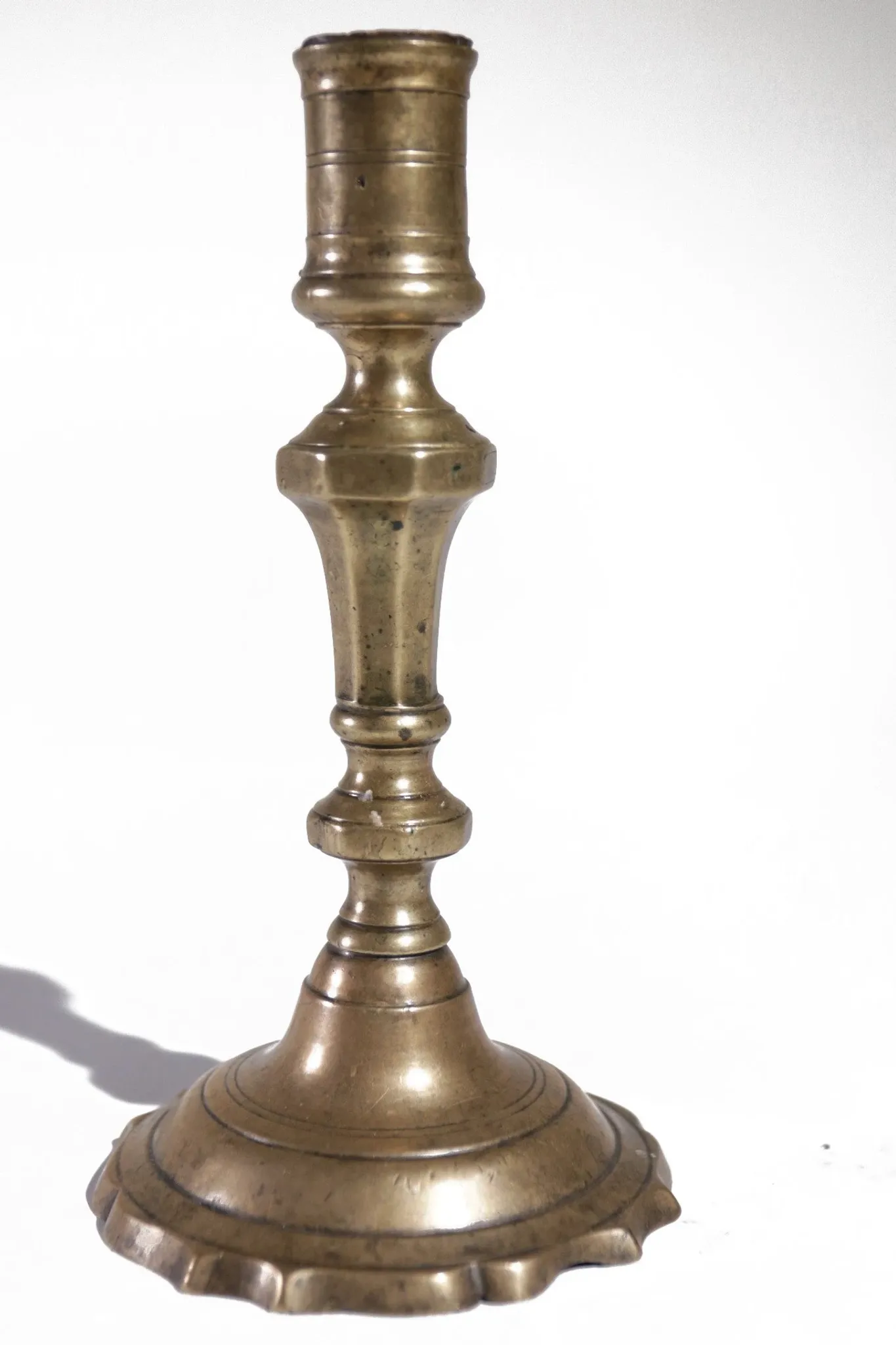French 18th-century brass candlestick – Louis XV