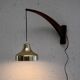 Vintage Scandinavian wall light with brass pendant lampshade