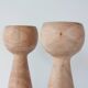 Pair of Wood Candle Holders in Danish Design Style, 1970's