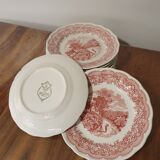 Assiettes plates en faience swiss landscape décor paysage Suisse Italy