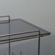 Rolling furniture serving for HIFI vinyl storage chrome & smoked glass 1970s