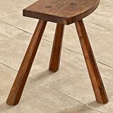 Tabouret tripode en chêne massif 1950