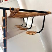 Porte manteau en fer et rotin Jacques Adnet 60s