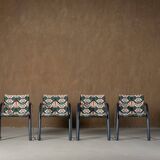 Fauteuil vintage A 320 par Wulf Schneider et Ulrich Boehme pour Thonet des années 1980 en velours d'Eltham Palace (ensemble de 4)