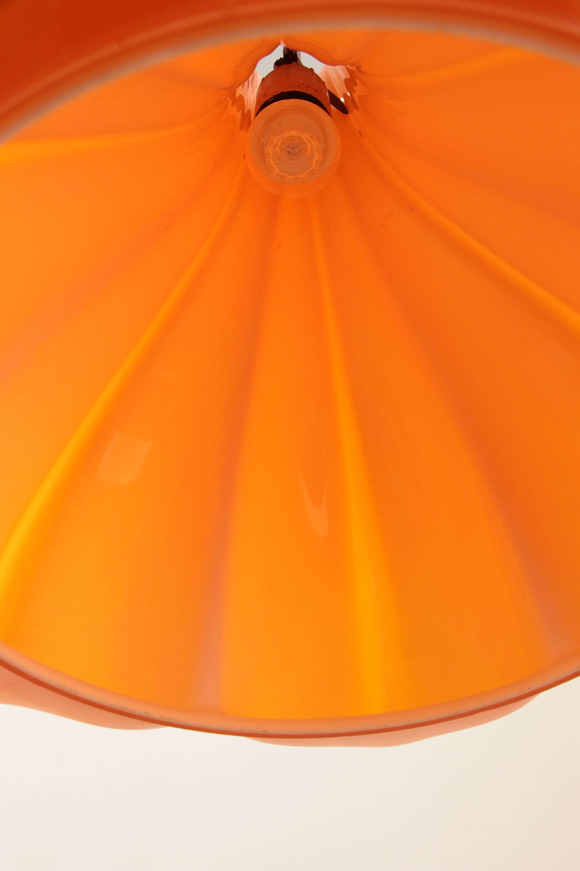 Vintage Orange Glass Pendant Lamp By Peill And Putzler 1960
