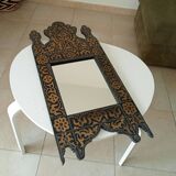 Vintage 80s Moorish style hand painted mirror