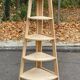 Vintage 5-Tier Solid Wood Quarter-Round Corner Shelf