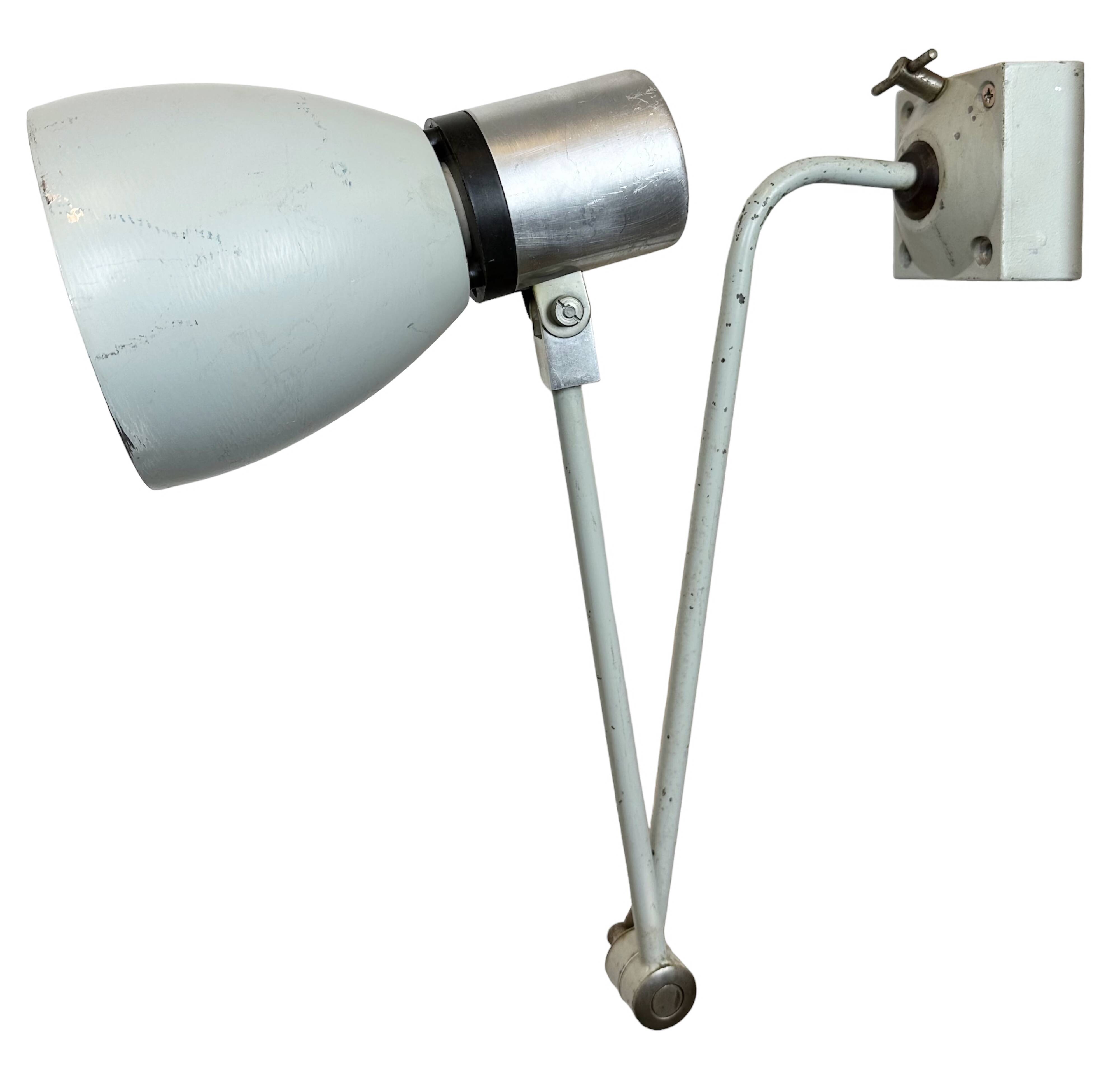 Grey Industrial Wall Lamp from Elektrosvit, 1970s