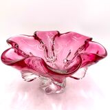 Pink bowl by J. Hospodka, Chribska Sklarna, Czechoslovakia, 1960s/70s.