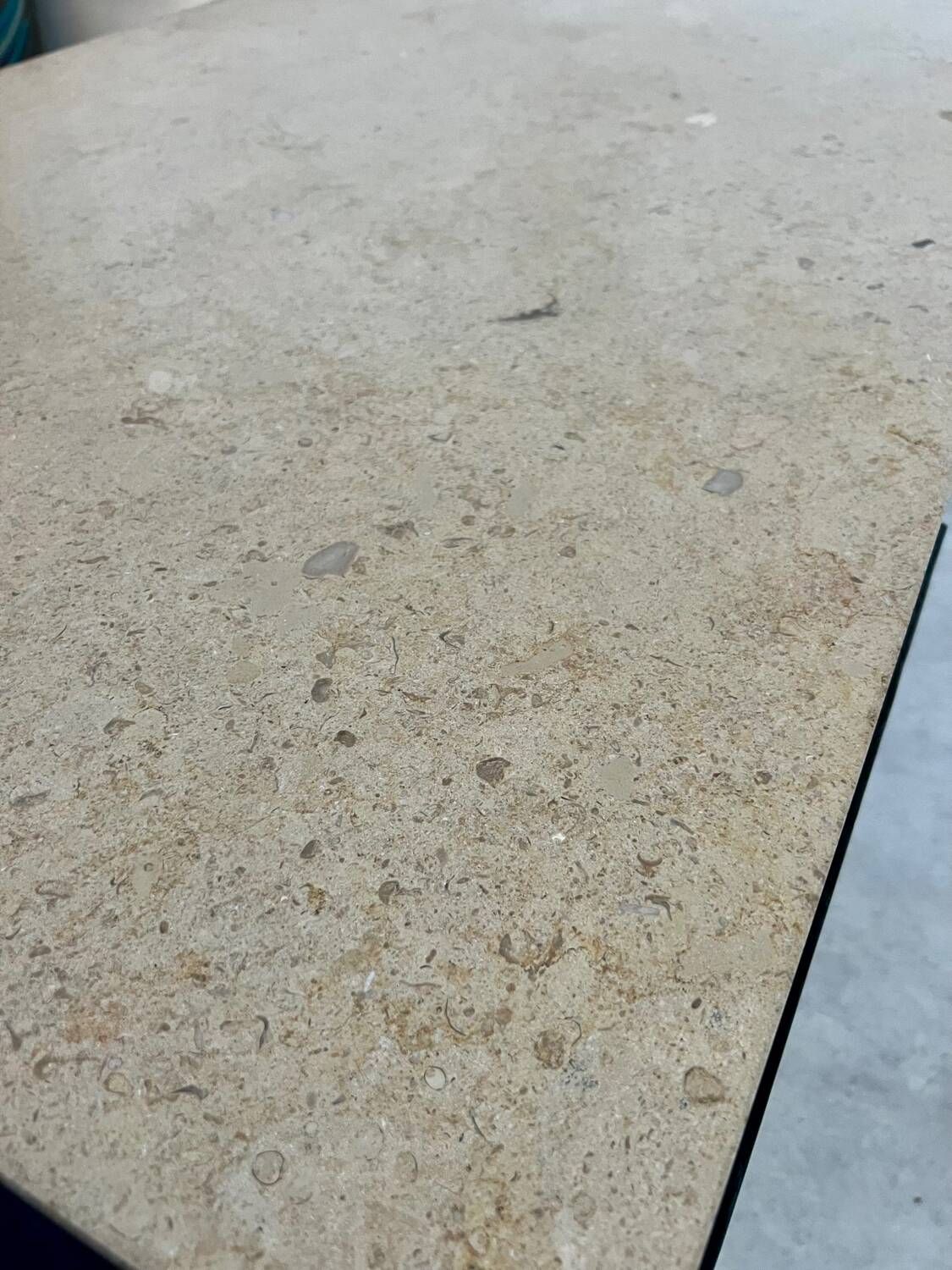 Italian design postmodern desk in metal and vintage 80s travertine top