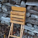 Rustic wooden folding children's chair