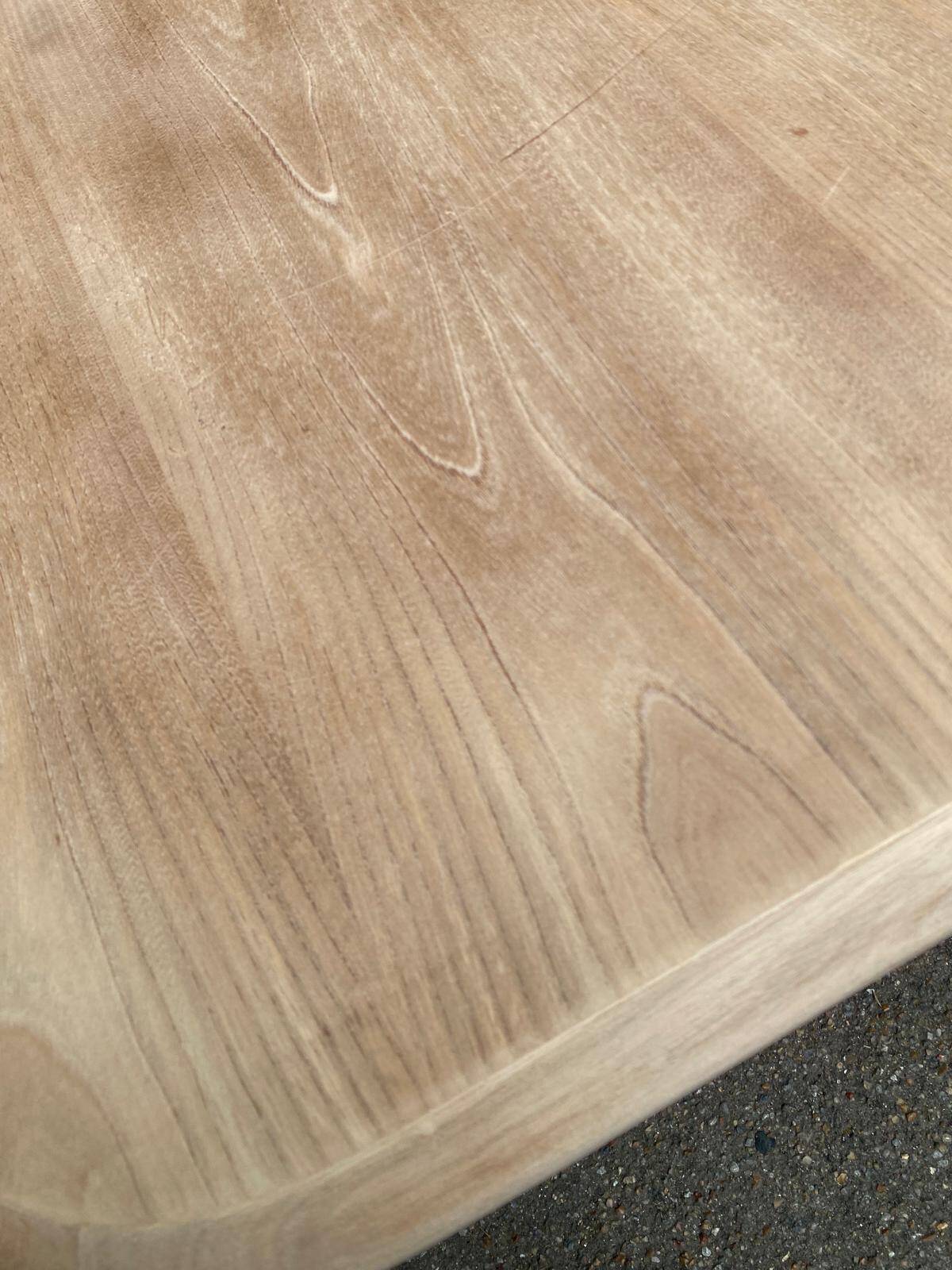 Extendable dining table in solid elm, Maison Regain brutalist 70s.