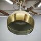 1970s NAPAKO Space Age Brass and Cream Pendant Light, Czechoslovakia