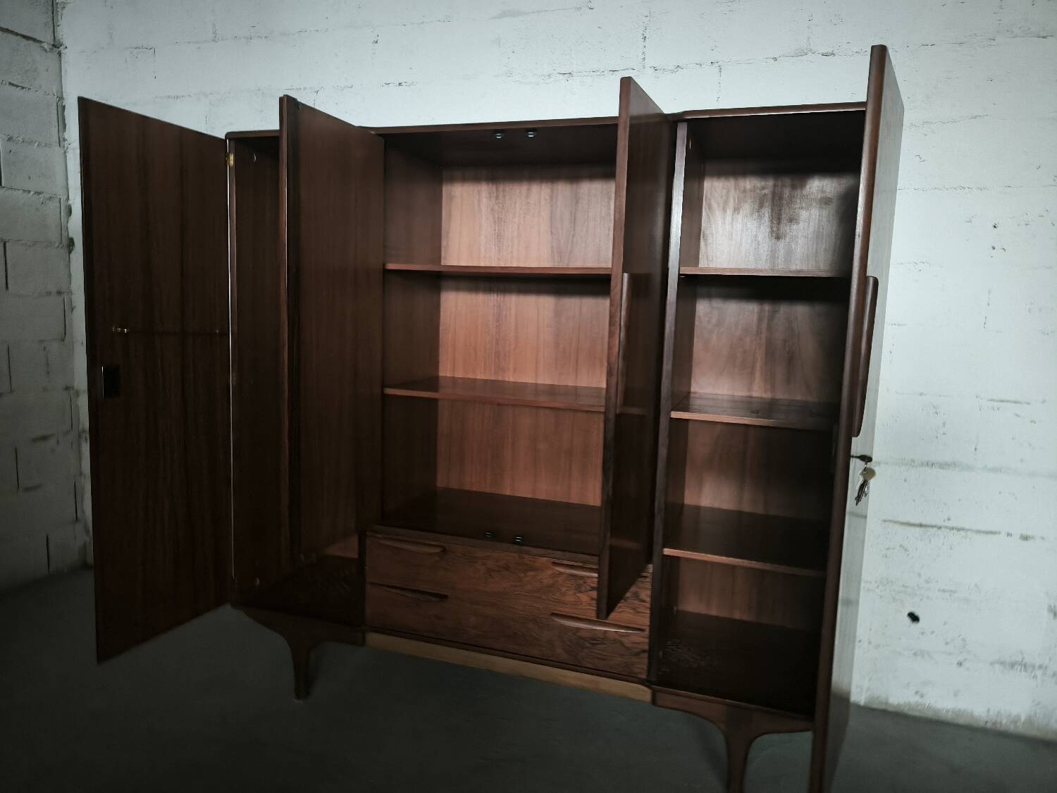 Vintage Scandinavian wardrobe in rosewood