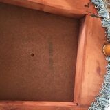 Bohemian chair with blue velvet and fringes