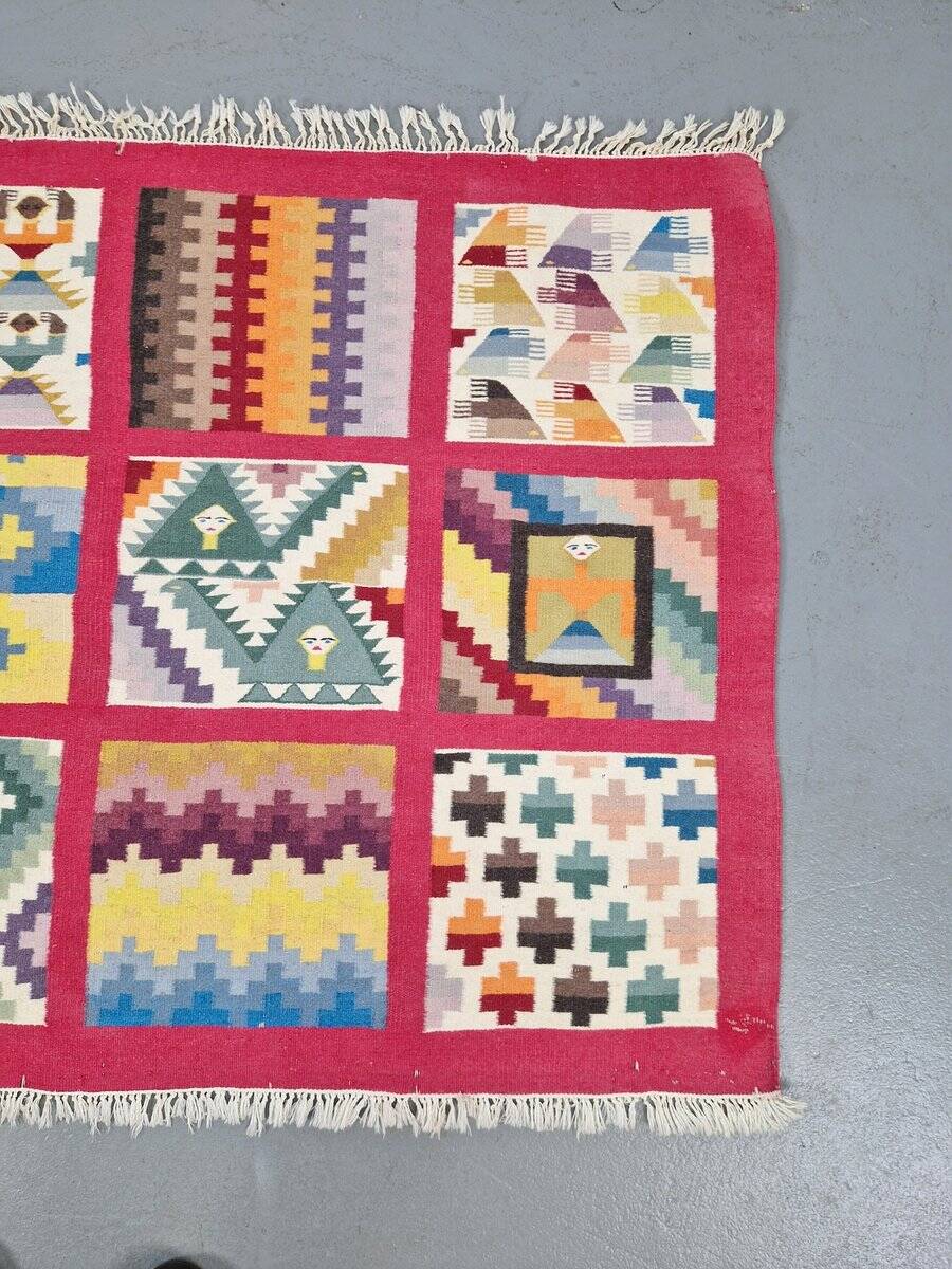 Vintage Abstract Kilim Wall Hanging Rug, 1960s