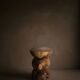 OPAL stool in hand-carved solid recycled teak