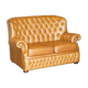 Small Chesterfield leather sofa with a high back.