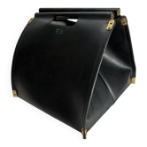 Leather and Brass Dimensionefuoco Firewood Sack by Afra & Tobia Scarpa, Italy, 1980s