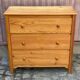Commode scandinave en bois massif avec 3 tiroirs années 90